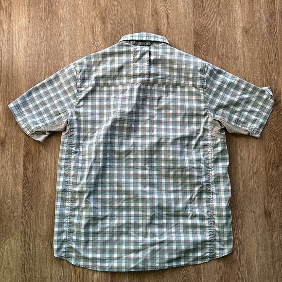 Rei Co-Op Sahara Grey & Blue Plaid Short Sleeve Button Front Shirt Size Large - Picture 5 of 5